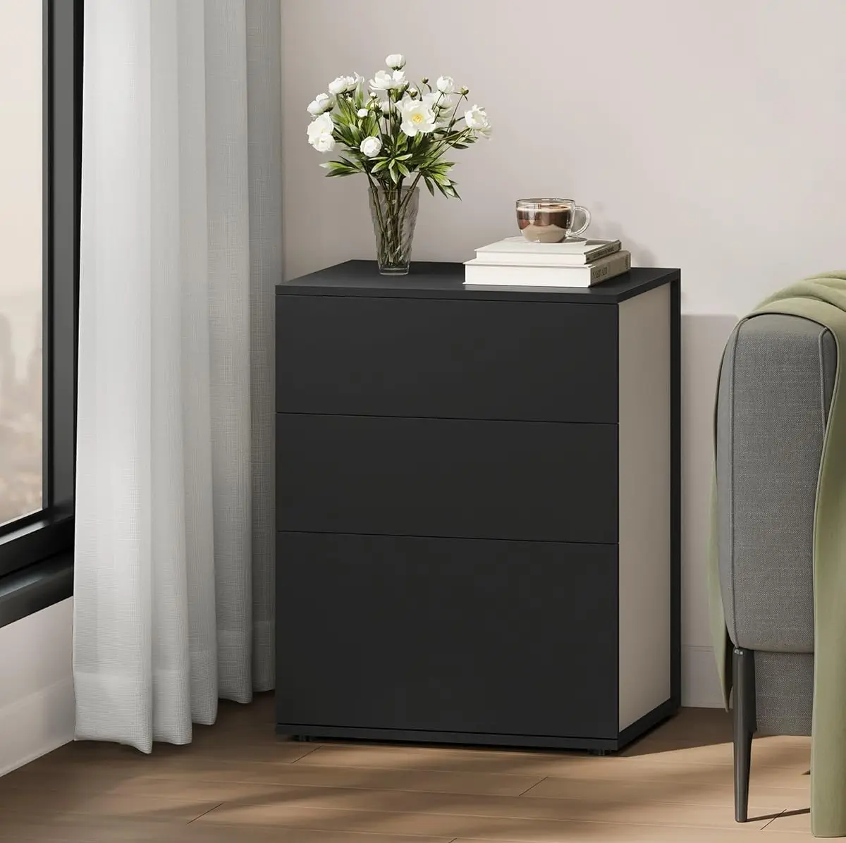 Noptiera Vasagle LET778B01 (Ink Black/Cappuccino)