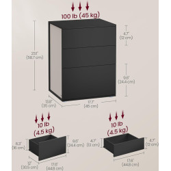 Noptiera Vasagle LET778B01 (Ink Black/Cappuccino) Thumb