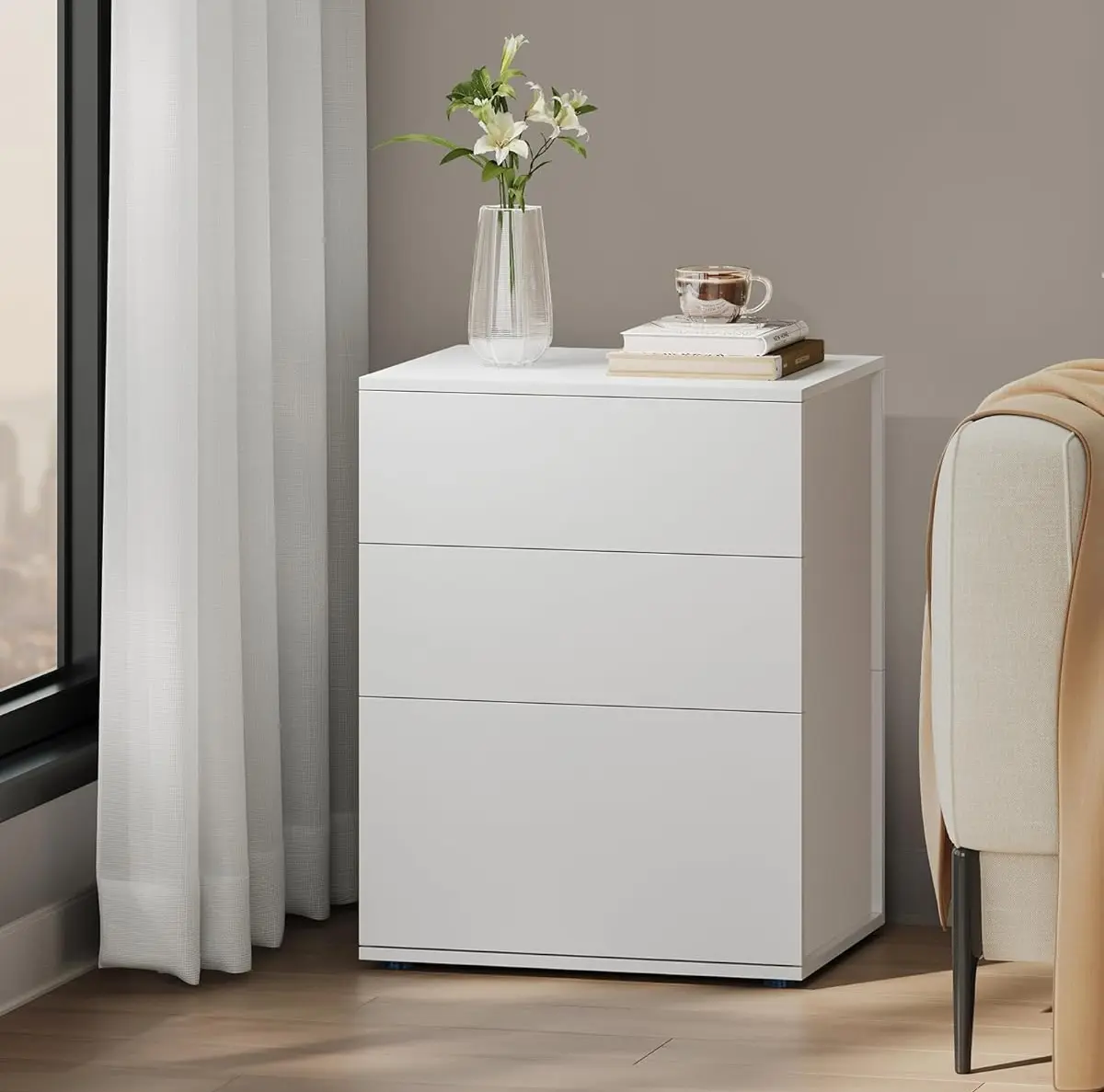 Noptiera Vasagle LET778W01 (White/Cappuccino)