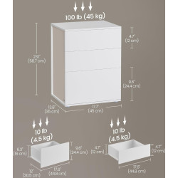 Noptiera Vasagle LET778W01 (White/Cappuccino) Thumb
