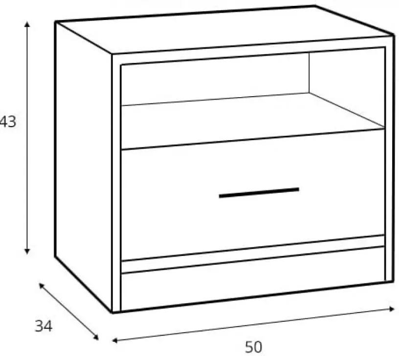Noptiera Yasen Nepo KOM1S (Sonoma Oak/Nymphea Alba)
