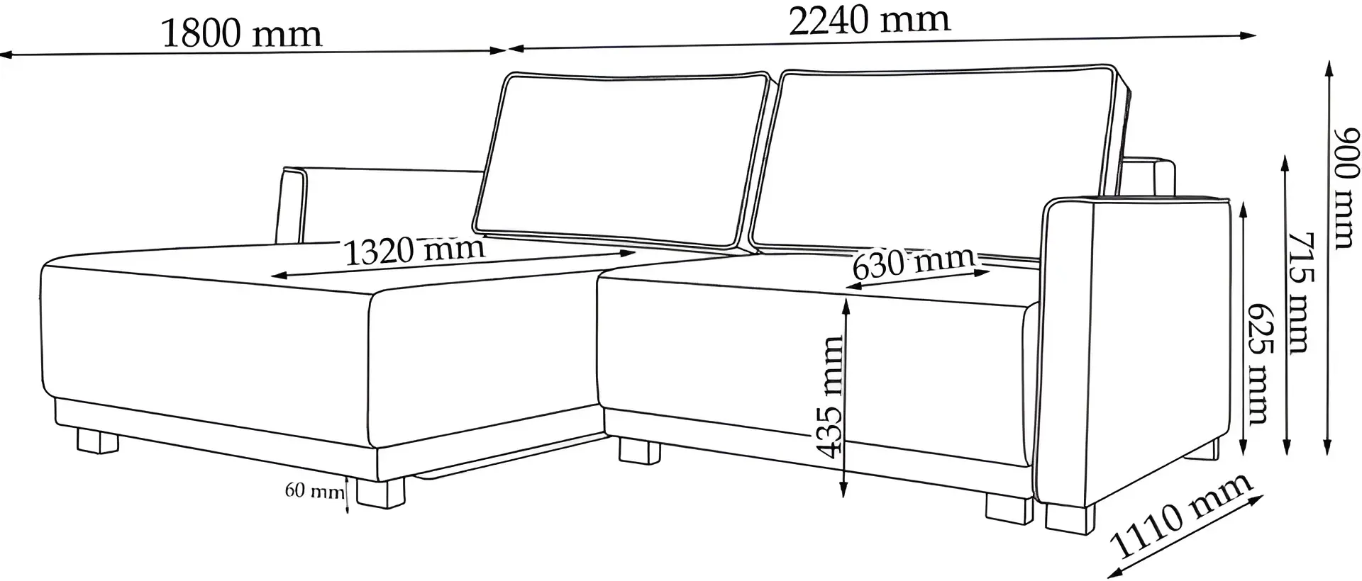 Canapea de colt Charmbed Koln King 02 (Beige)
