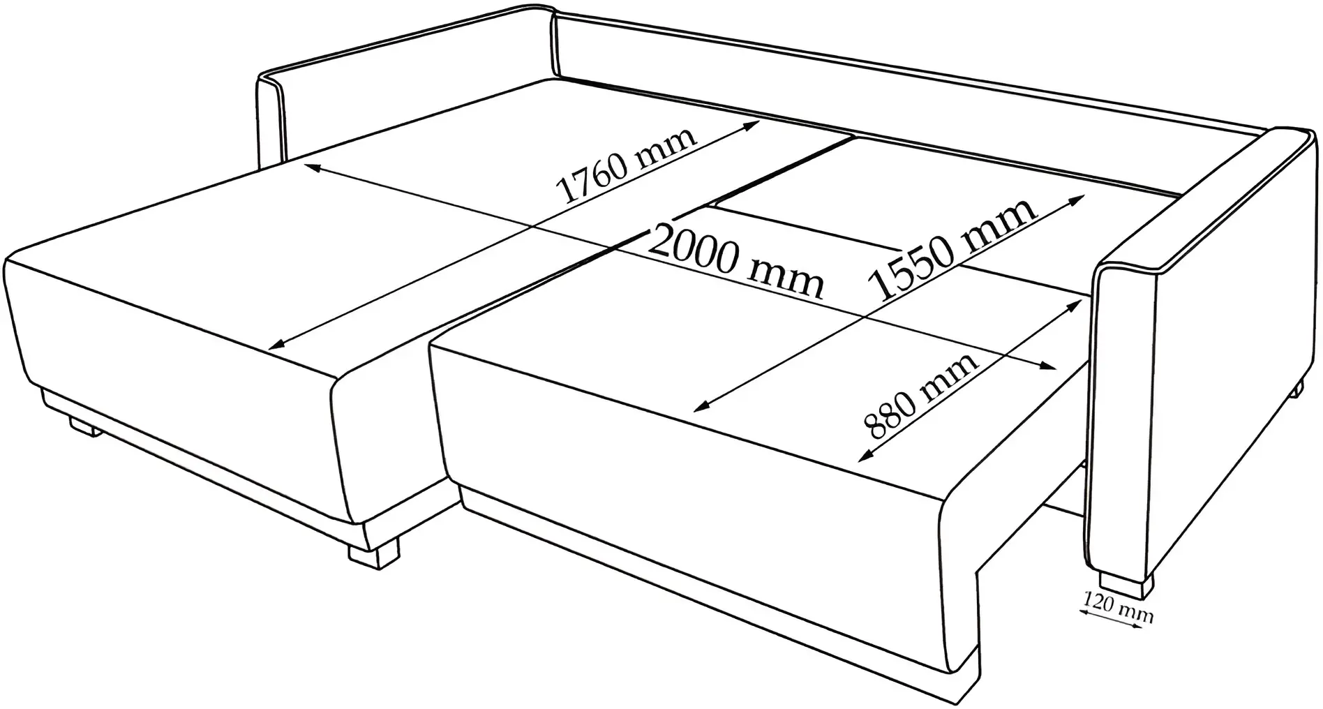 Canapea de colt Charmbed Koln King 02 (Beige)