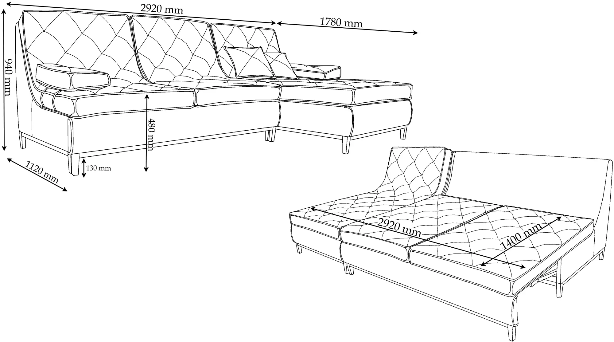 Диван угловой Charmbed London-3 Mono 02 (Beige)