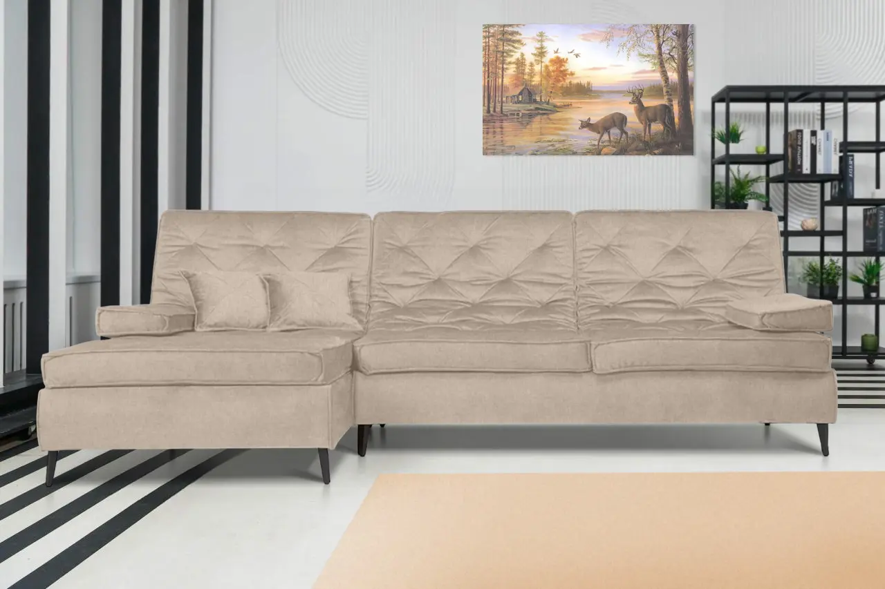 Диван угловой Charmbed London-3 Vogue 01 (Cream)