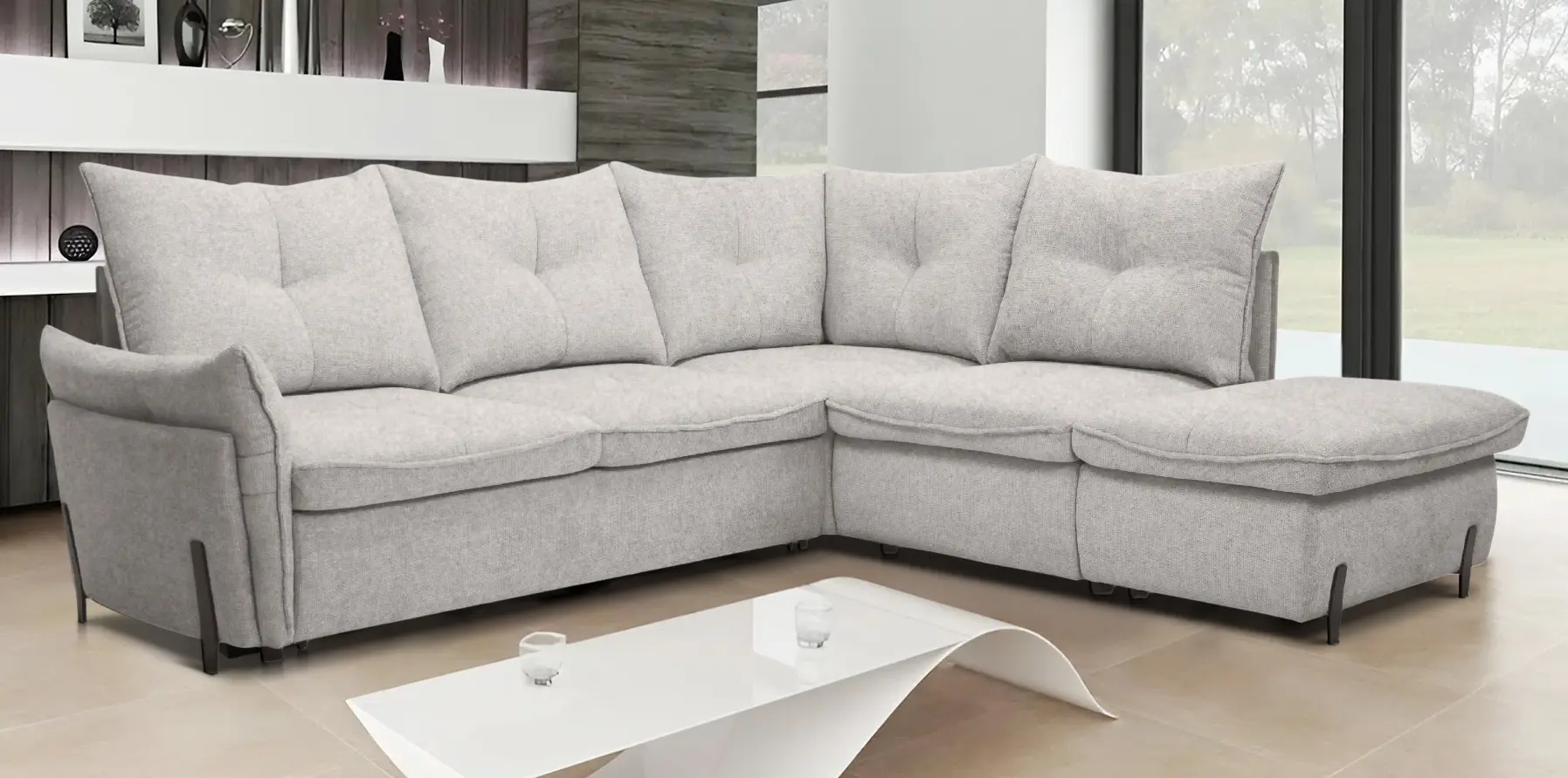 Canapea de colt Charmbed Rimini Mono 03 dreapta (Light Grey)