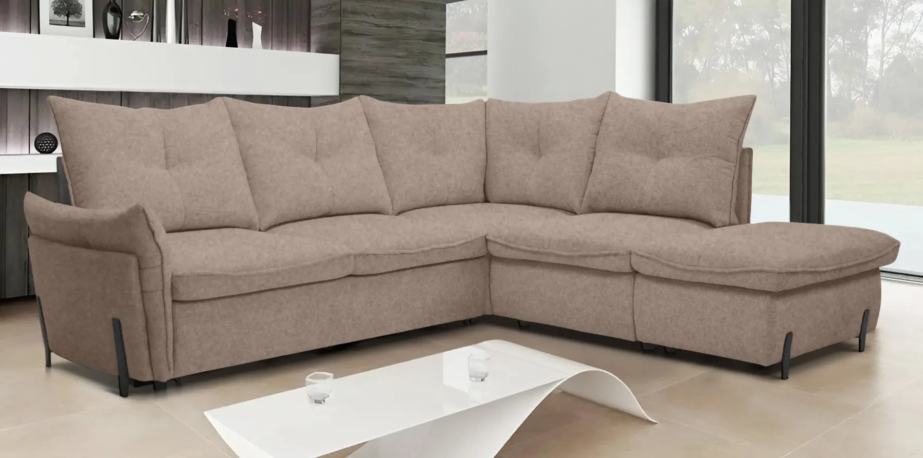 Canapea de colt Charmbed Rimini Mono 04 dreapta (Light Brown)
