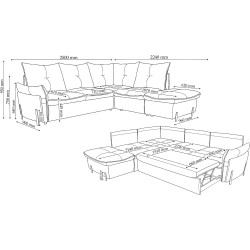 Диван угловой Charmbed Rimini Mono 07 лево (Dark Brown) Thumb