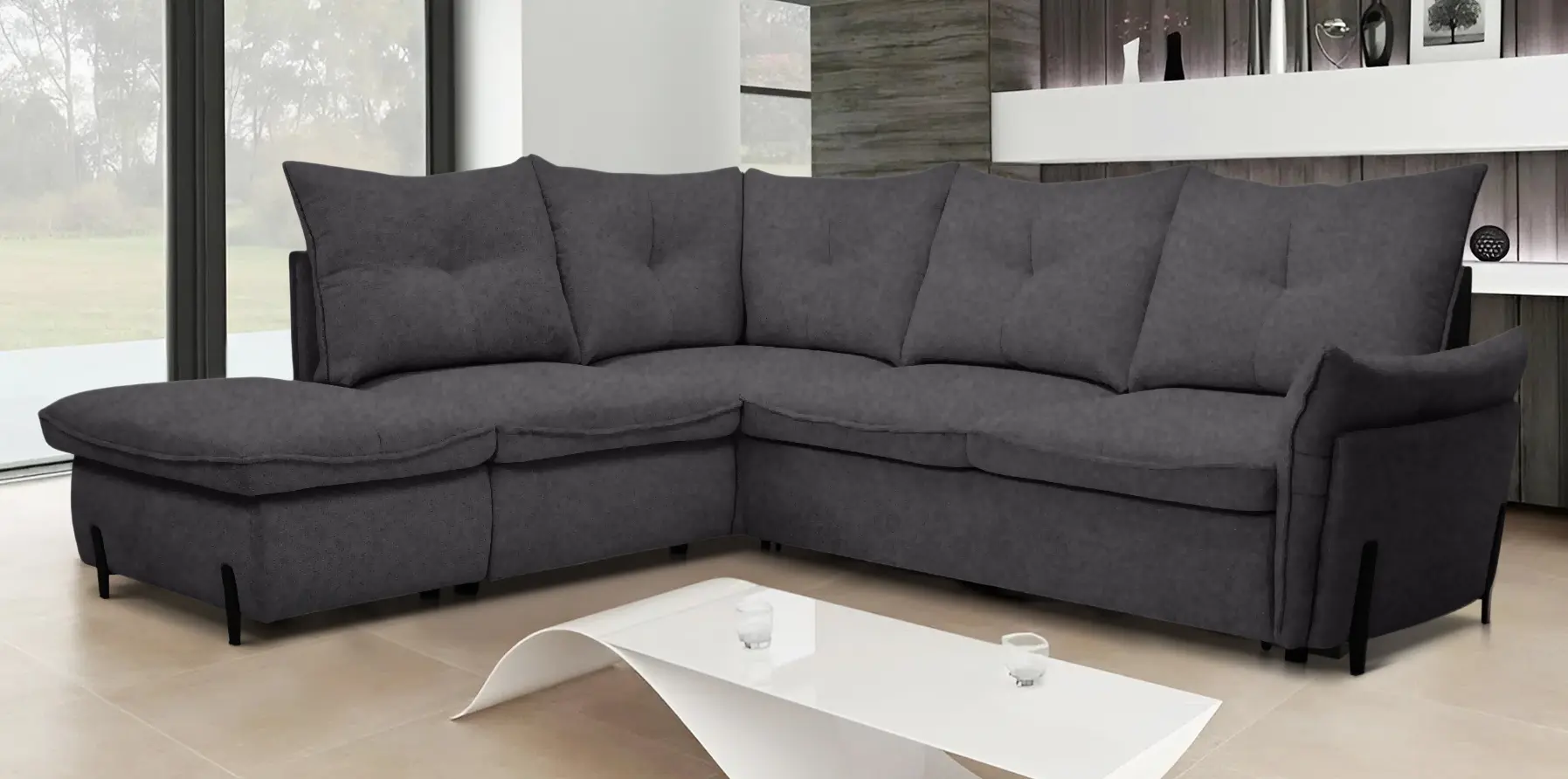 Диван угловой Charmbed Rimini Mono 07 лево (Dark Brown)