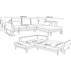 Canapea de colt Charmbed Rome Bonaparte 07 dreapta (Light Grey) Thumb