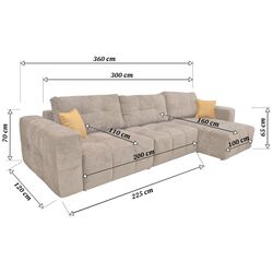 Canapea de colt DP Sydney Maxi (Brown) Thumb