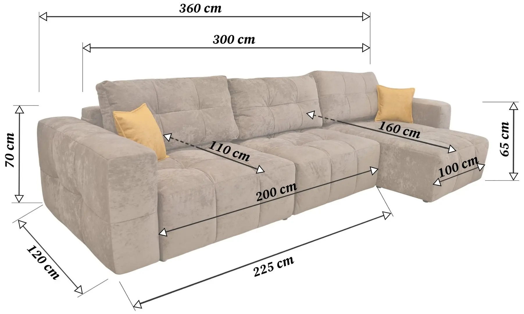 Canapea de colt DP Sydney Maxi (Brown) - 8