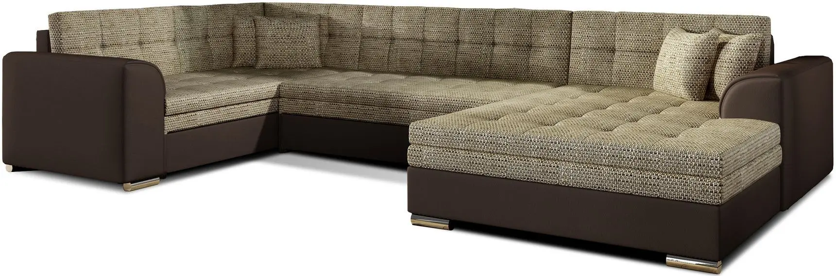 Canapea in forma de U Eltap Damario Berlin 03/Soft 66 Right (Beige/Brown)