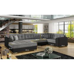 Canapea in forma de U Eltap Damario Matt Velvet 85/Kongo 195 Left (Gray/Brown-Gray) Thumb