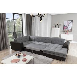 Canapea in forma de U Eltap Damario Matt Velvet 85/Kongo 195 Left (Gray/Brown-Gray) Thumb