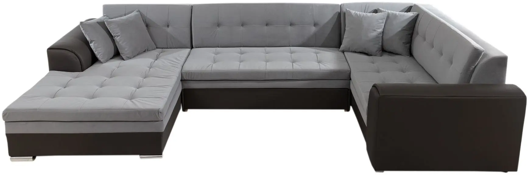 Canapea in forma de U Eltap Damario Matt Velvet 85/Kongo 195 Left (Gray/Brown-Gray)