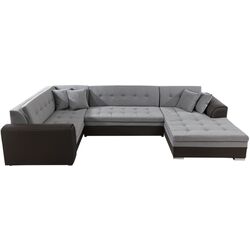 Canapea in forma de U Eltap Damario Matt Velvet 85/Kongo 195 Right (Gray/Brown-Gray)