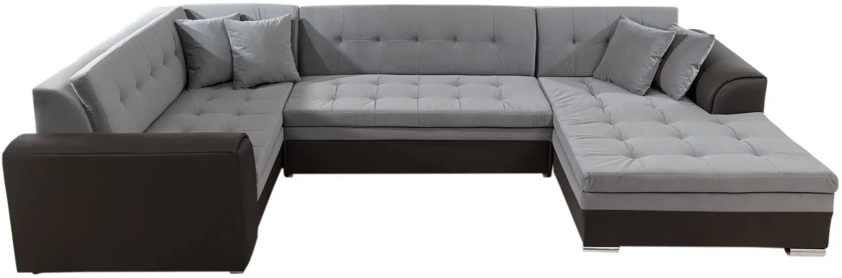 Canapea in forma de U Eltap Damario Matt Velvet 85/Kongo 195 Right (Gray/Brown-Gray)