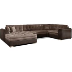 Canapea in forma de U Eltap Damario Monolith 09/Monolith 29 Left (Brown Light/Brown Dark)