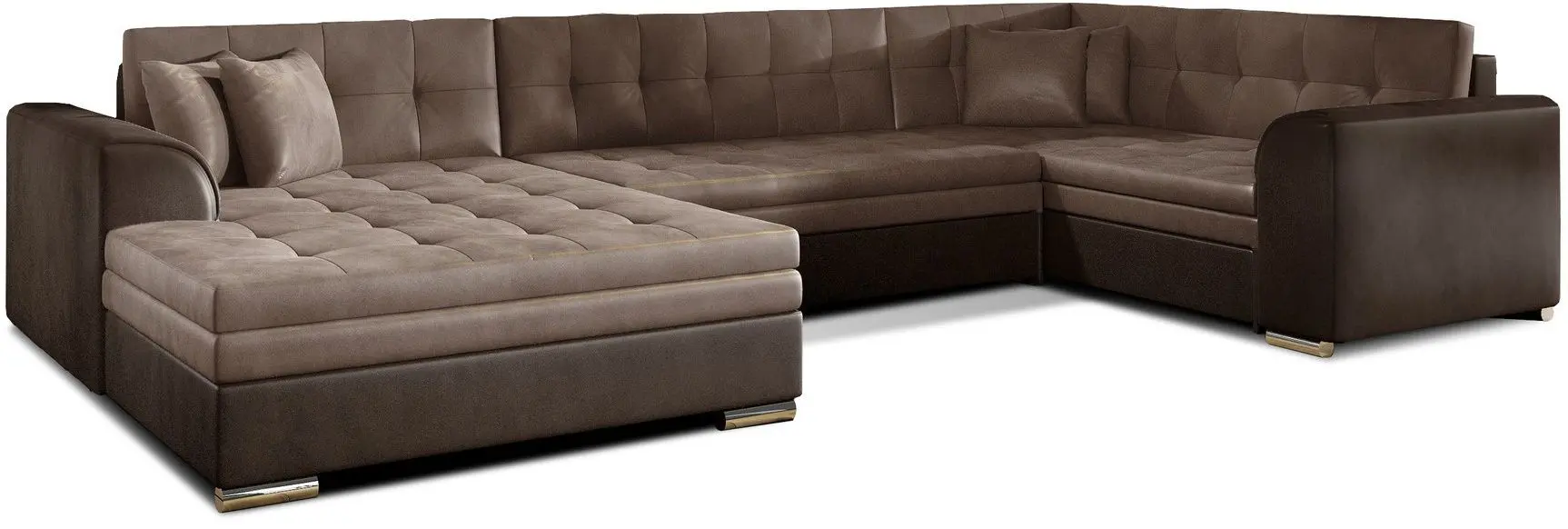 Canapea in forma de U Eltap Damario Monolith 09/Monolith 29 Left (Brown Light/Brown Dark)