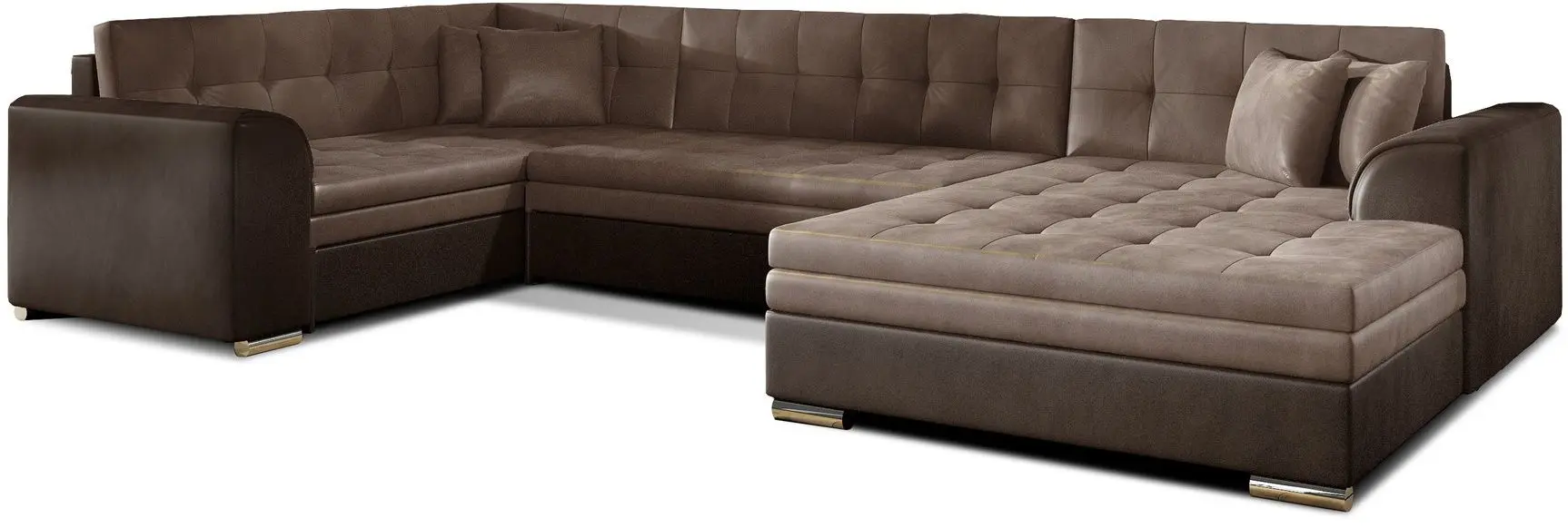 Canapea in forma de U Eltap Damario Monolith 09/Monolith 29 Right (Brown Light/Brown Dark)