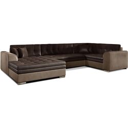 Canapea in forma de U Eltap Damario Monolith 29/Monolith 09 Left (Brown Dark/Brown Light)