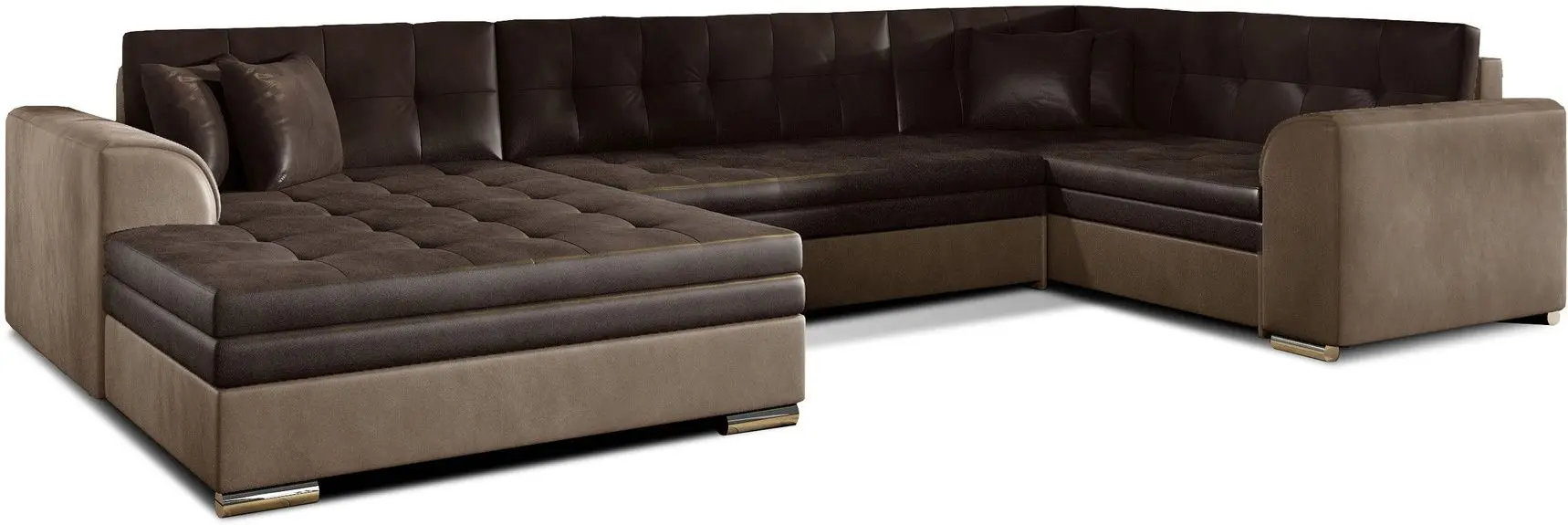 Canapea in forma de U Eltap Damario Monolith 29/Monolith 09 Left (Brown Dark/Brown Light)