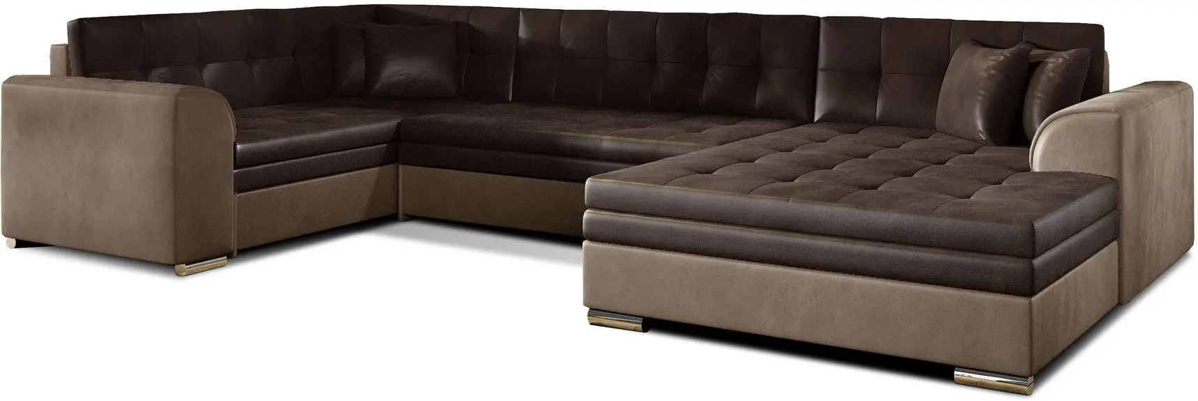 Canapea in forma de U Eltap Damario Monolith 29/Monolith 09 Right (Brown Dark/Brown Light)