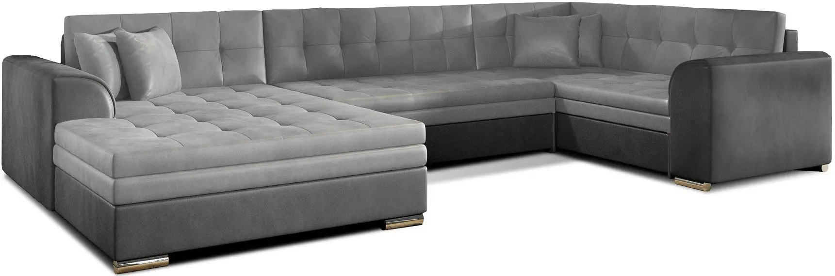 Диван П-образный Eltap Damario Monolith 84/Monolith 97 Left (Gray Light/Dark Graphite)