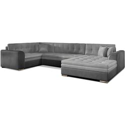 Диван П-образный Eltap Damario Monolith 84/Monolith 97 Right (Gray Light/Dark Graphite)