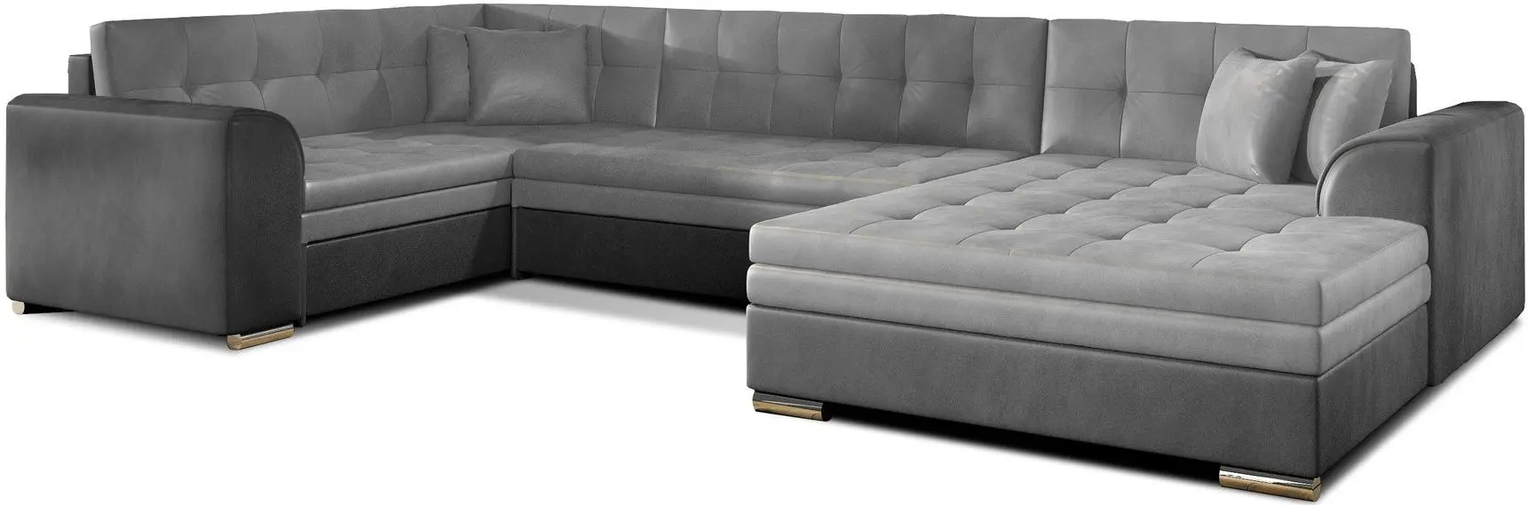 Диван П-образный Eltap Damario Monolith 84/Monolith 97 Right (Gray Light/Dark Graphite)