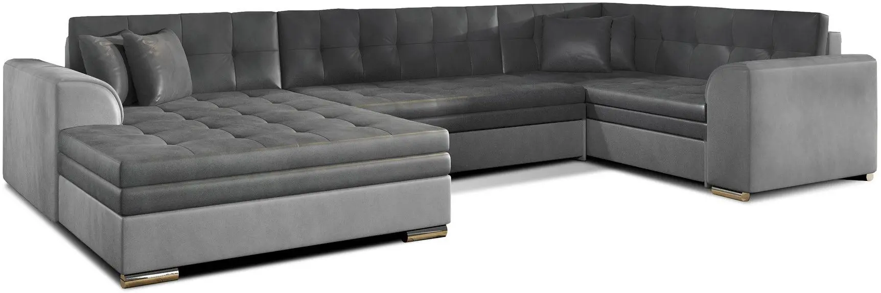 Диван П-образный Eltap Damario Monolith 97/Monolith 84 Left (Dark Graphite/Gray Light)