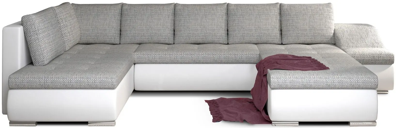 Canapea in forma de U Eltap Giovanni Berlin 01/Soft 17 Right (Gray/White)