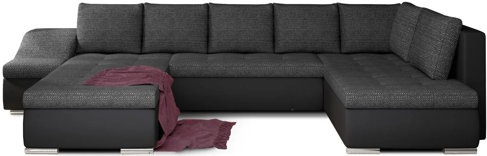 Canapea in forma de U Eltap Giovanni Berlin 02/Soft 11 Left (Black)