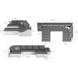Canapea in forma de U Eltap Giovanni Inari 96 Right (Gray Dark) Thumb