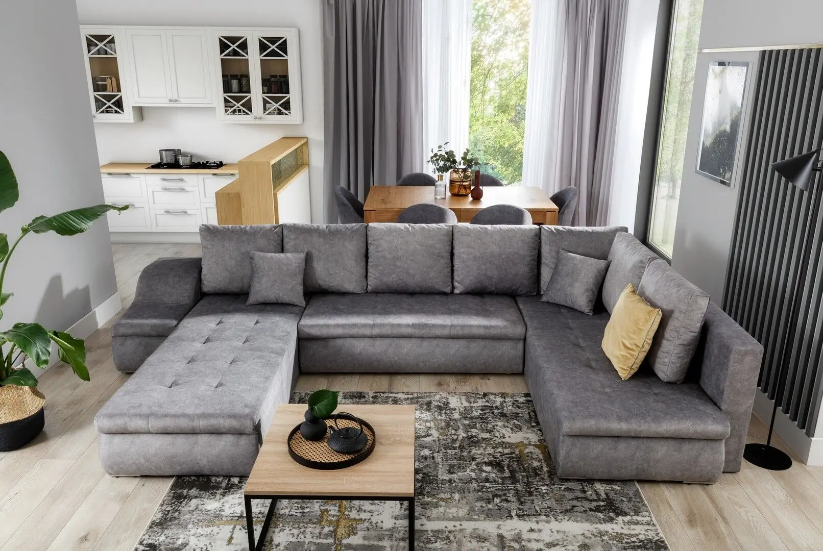 Canapea in forma de U Eltap Giovanni Inari 96 Right (Gray Dark)