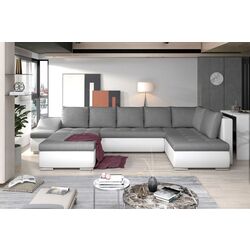 Canapea in forma de U Eltap Giovanni Left Sawana 05/Soft 17 (Gray Dark/White)