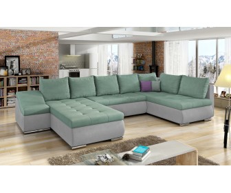 Canapea in forma de U Eltap Giovanni Left Soro 34/Soro 83 (Green/Light Gray)