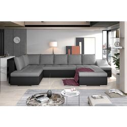 Диван П-образный Eltap Giovanni Sawana 05/Soft 11 Left (Gray Dark/Black) Thumb