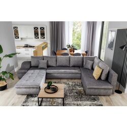 Canapea in forma de U Eltap Giovanni Sawana 05/Soft 11 Right (Gray Dark/Black) Thumb