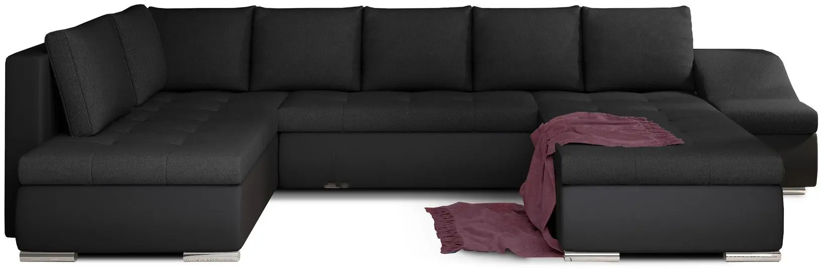 Canapea in forma de U Eltap Giovanni Sawana 14/Soft 11 Right (Black)