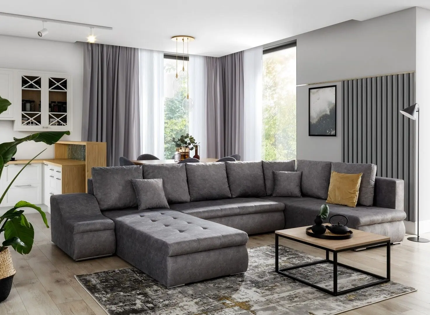 Canapea in forma de U Eltap Giovanni Soro 93/Soro 83 Right (Gray/Gray Light) - 9