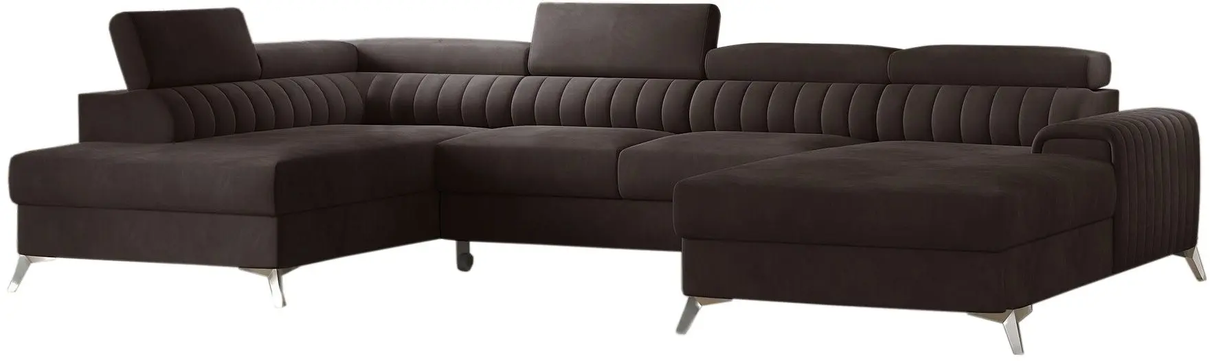 Canapea in forma de U Eltap Lacante Velvetmat 22 Left (Chocolate)