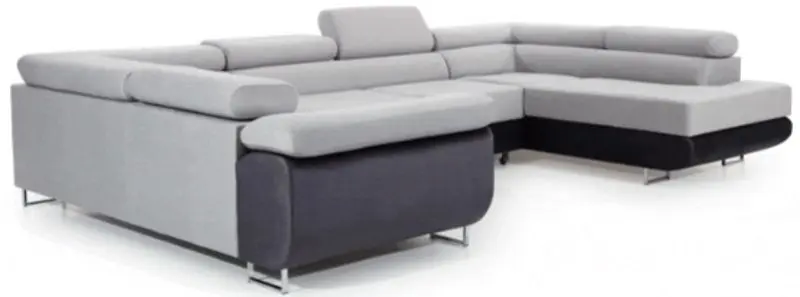 Canapea in forma de U Eltap Letto Sawana 14/Soft 17 Right (Black/White)