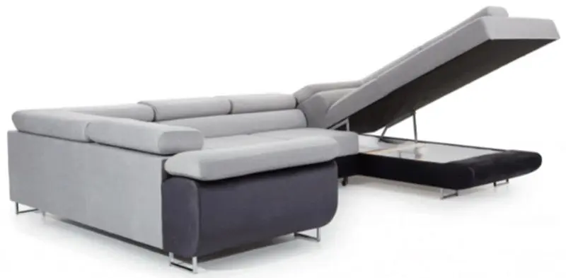 Canapea in forma de U Eltap Letto Sawana 14/Soft 17 Right (Black/White)