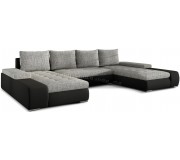 Canapea in forma de U Eltap Marino Berlin 01/Soft 11 (Gray/Black)