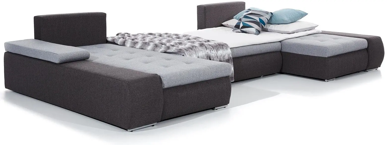 Canapea in forma de U Eltap Marino Berlin 01/Soft 11 (Gray/Black)