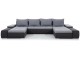 Canapea in forma de U Eltap Marino Berlin 01/Soft 11 (Gray/Black)