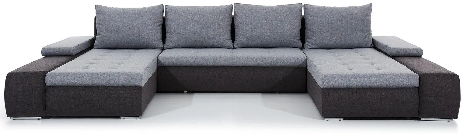 Canapea in forma de U Eltap Marino Berlin 01/Soft 11 (Gray/Black)