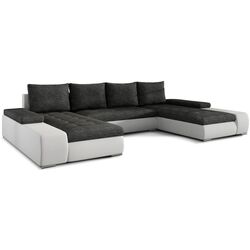 Canapea in forma de U Eltap Marino Berlin 02/Soft 17 (Black/White)